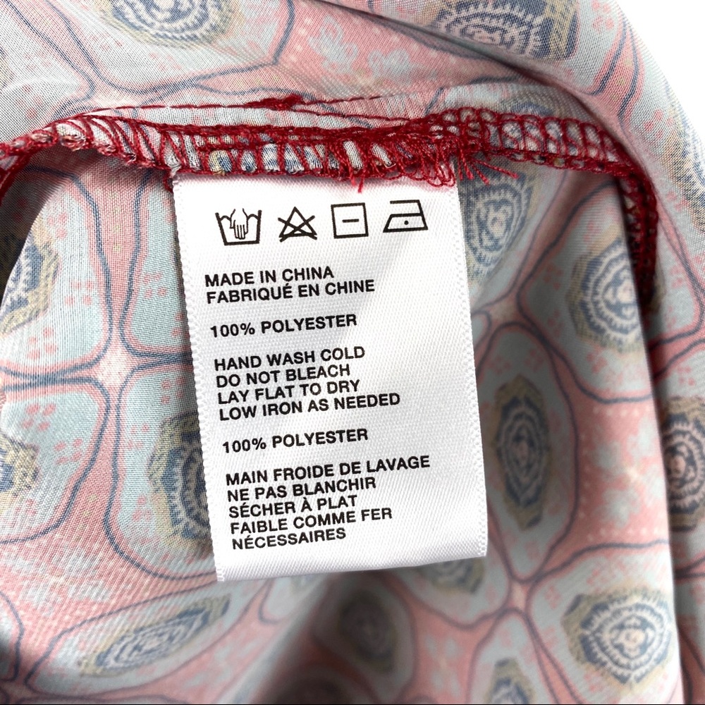 Free People Red Printed Polyester Button Down Top - Picture 9 of 9